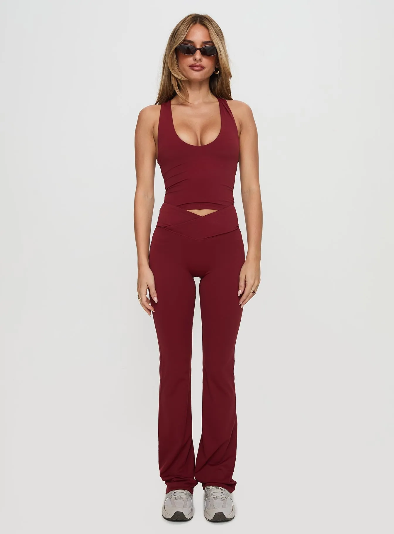 Fast Track Longline Active Tank Top Red