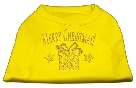 Golden Christmas Present Dog Shirt Yellow Sm (10)