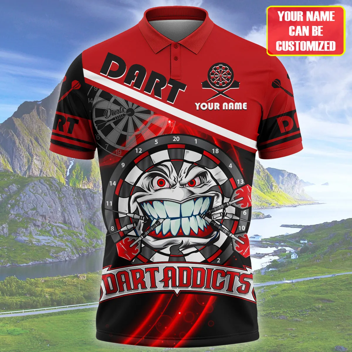 Personalized 3D All Over Print Dart Addicts Polo Shirt, Cool Shirt for Dart Player