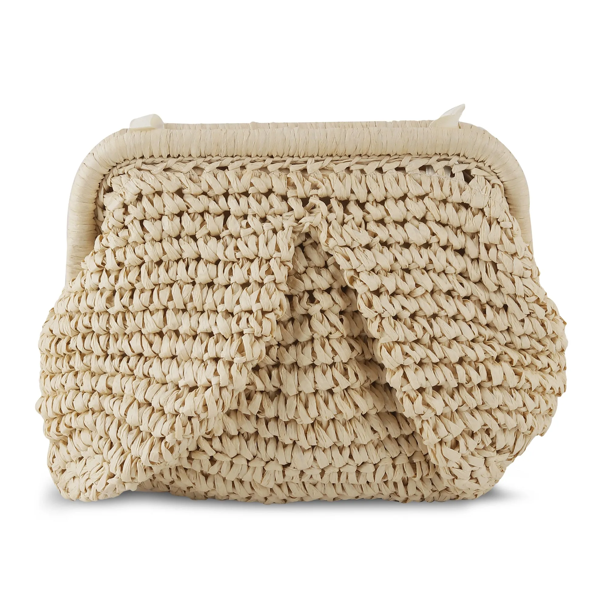 RAFIA- IVORY CLUTCH BAG