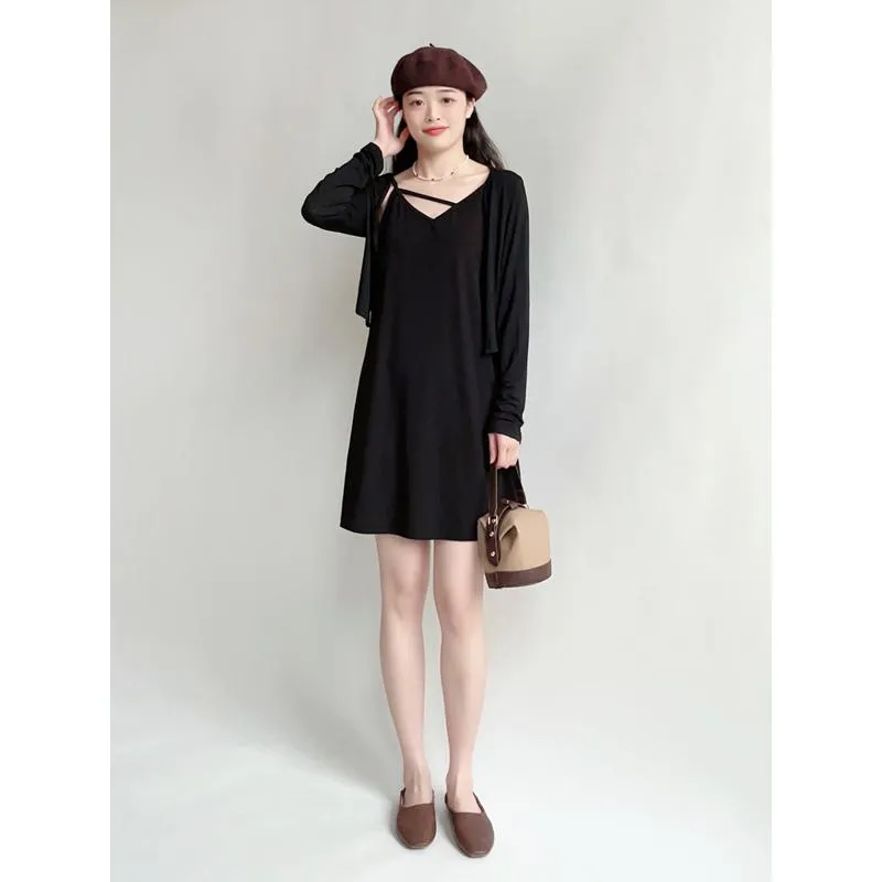 Slimming Cami Plus Black Petite Dress